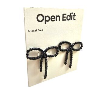 Crystal Bow Drop Earrings By Open Edit  Nickel Free